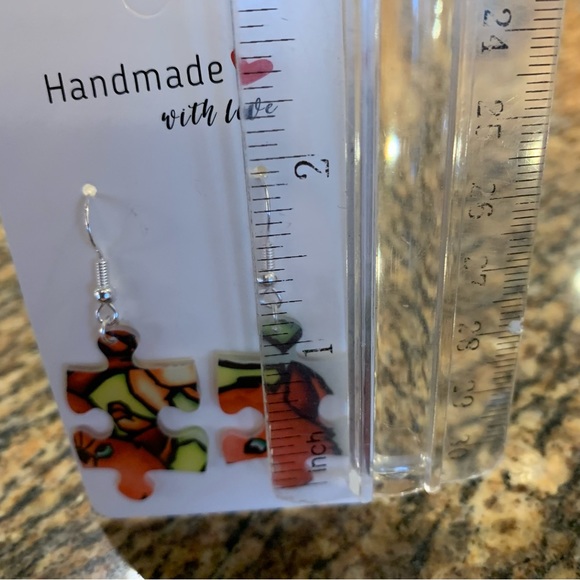 Handmade puzzle earrings - Picture 8 of 9